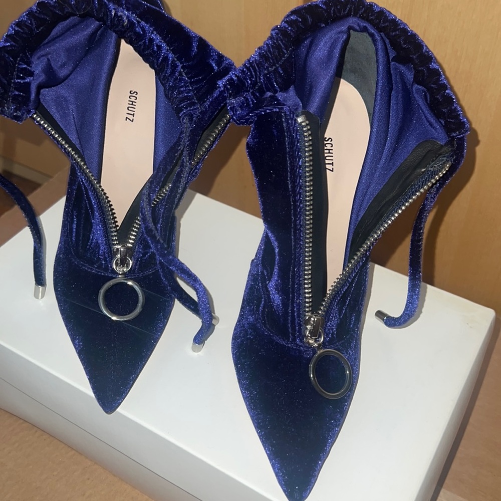 Schutz Velvet Mulberry Irys Boots/Booties